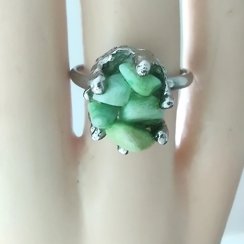 Jade Stone Colored Fashion Ring